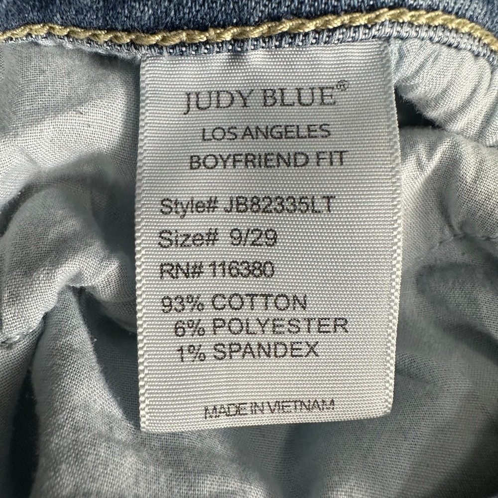 JUDY BLUE Boyfriend Fit Jeans Women's 9/29 Medium Wash Distressed - Picture 14 of 16